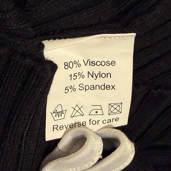 Belldini Black & White Ruffle Rhinestone Zip Front Sweater - NYE Top - Size S - Picture 5 of 6